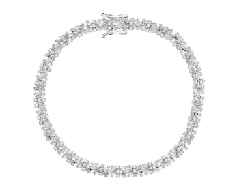 Rhodium Plated Silver Bracelet with Cubic Zirconia