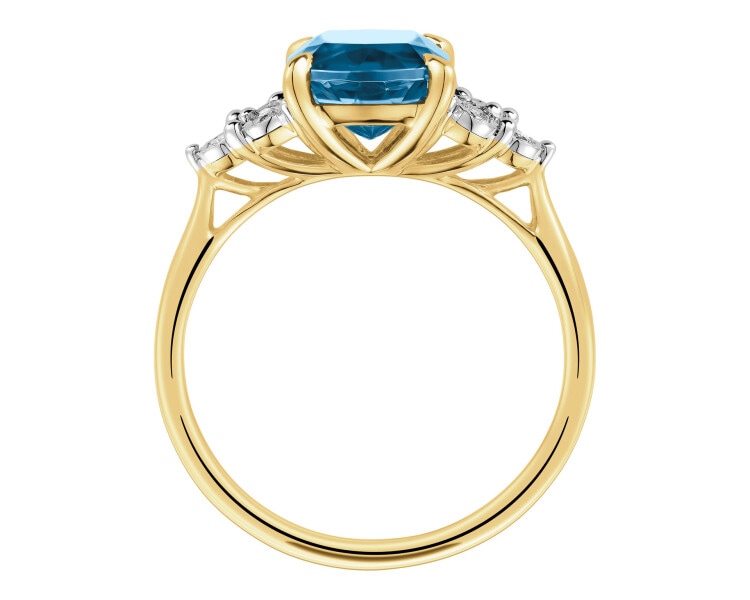 585 Yellow And White Gold Plated Ring  - fineness 585