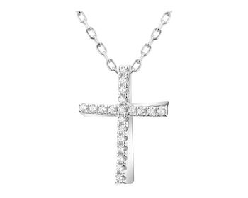 Rhodium Plated Silver Necklace with Cubic Zirconia