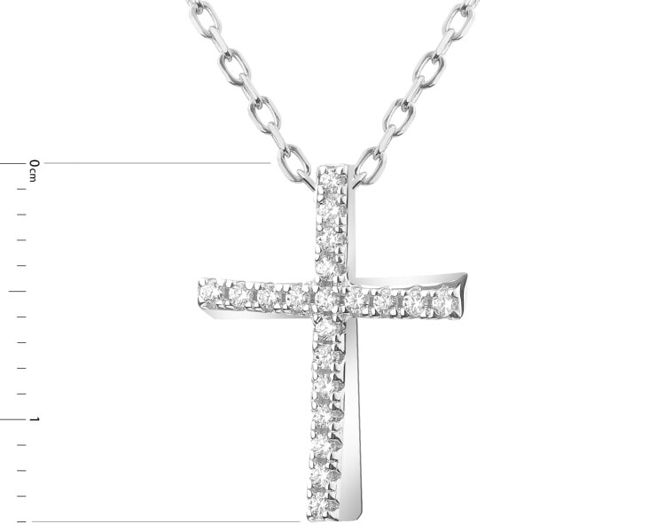 Rhodium Plated Silver Necklace with Cubic Zirconia