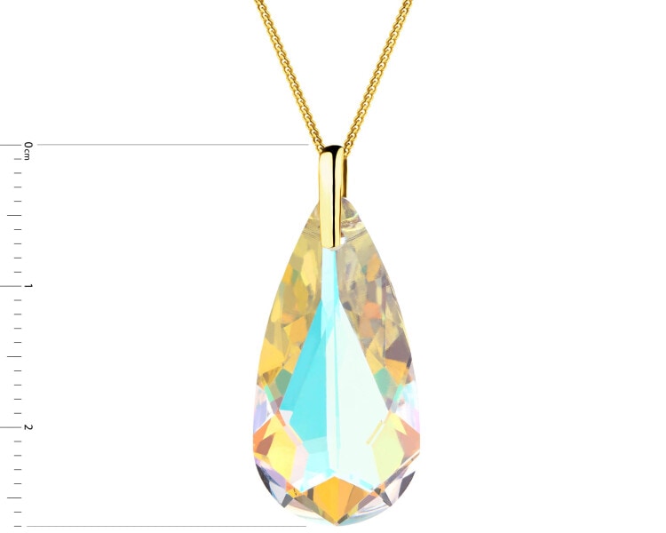 14 K Yellow Gold Pendant with Synthetic Crystal