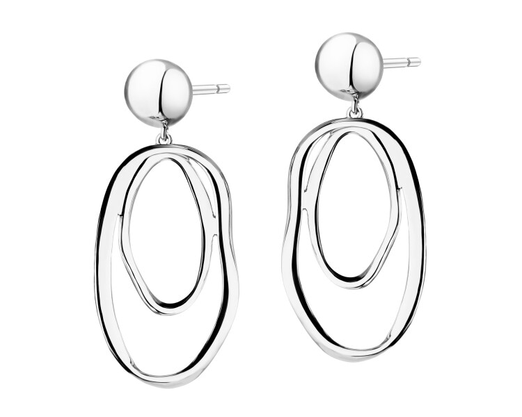 Rhodium Plated Silver Earrings 