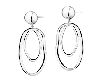 Rhodium Plated Silver Earrings 