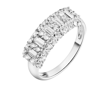 Rhodium Plated Silver Ring with Cubic Zirconia