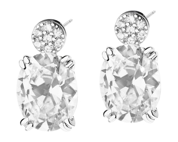 Rhodium Plated Silver Earrings with Cubic Zirconia