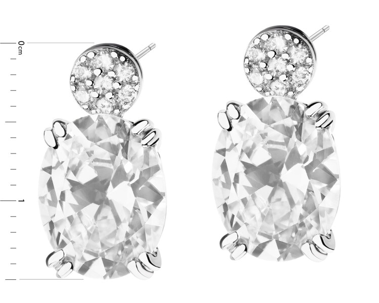 Rhodium Plated Silver Earrings with Cubic Zirconia