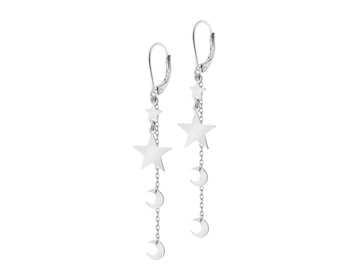 Rhodium Plated Silver Dangling Earring 