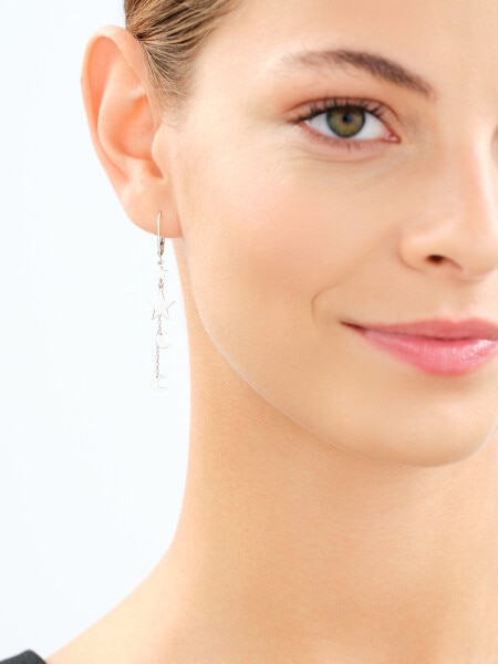 Rhodium Plated Silver Dangling Earring 