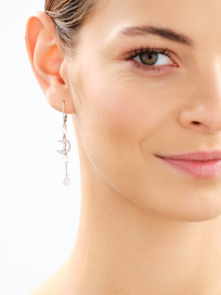 Rhodium Plated Silver Dangling Earring with Cubic Zirconia