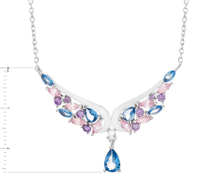 Rhodium Plated Silver Necklace with Cubic Zirconia