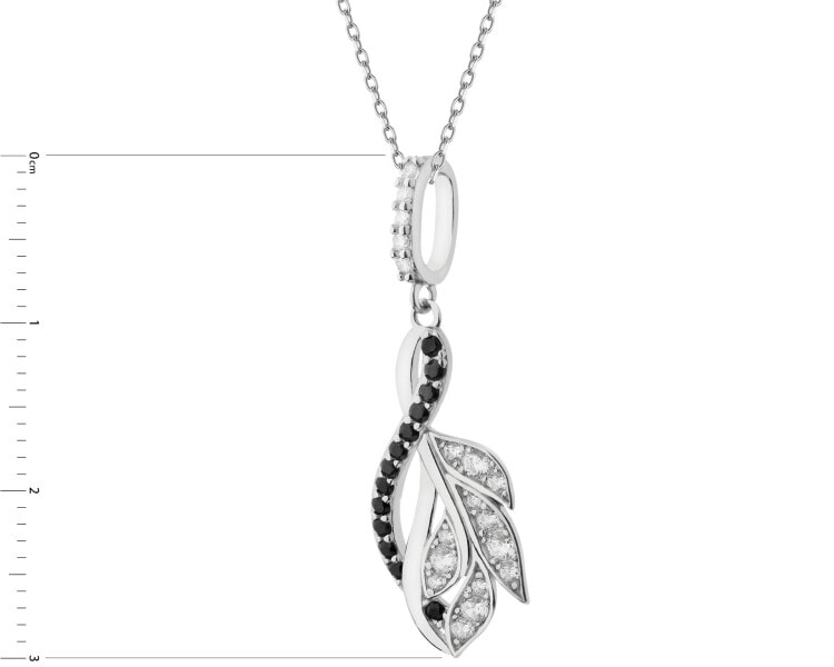 Rhodium Plated Silver Pendant with Cubic Zirconia