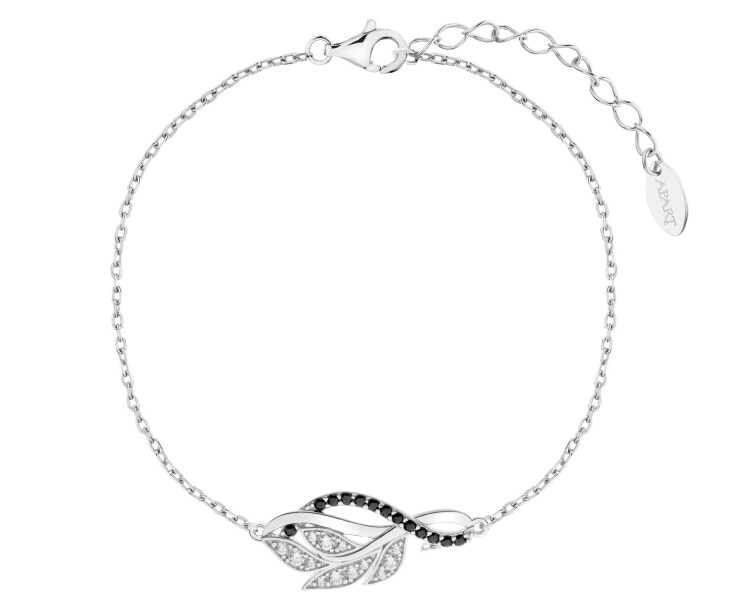 Rhodium Plated Silver Bracelet with Cubic Zirconia