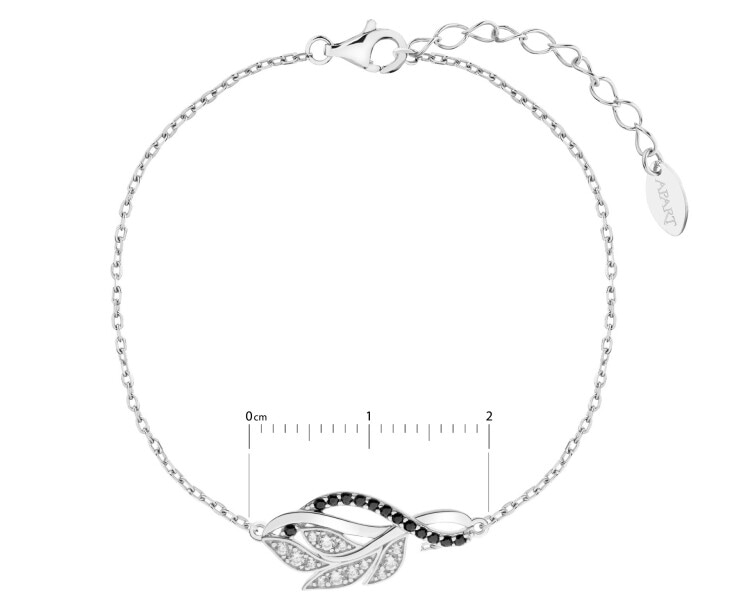 Rhodium Plated Silver Bracelet with Cubic Zirconia