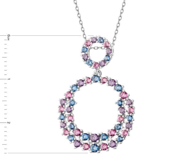 Rhodium Plated Silver Pendant with Cubic Zirconia