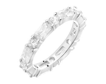 Rhodium Plated Silver Eternity with Cubic Zirconia