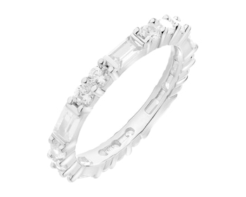 Rhodium Plated Silver Eternity with Cubic Zirconia