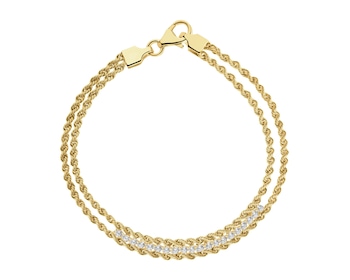 9 K Yellow Gold Bracelet with Cubic Zirconia