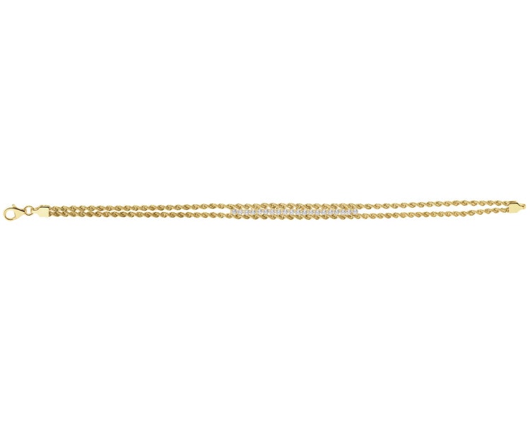 9 K Yellow Gold Bracelet with Cubic Zirconia