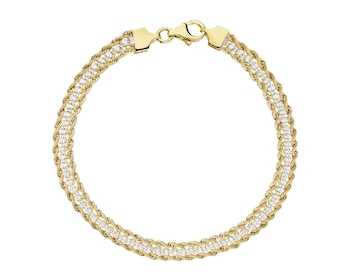 9 K Yellow Gold Bracelet with Cubic Zirconia