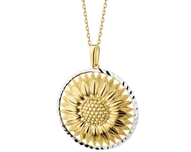 8 K Rhodium-Plated Yellow Gold Pendant 