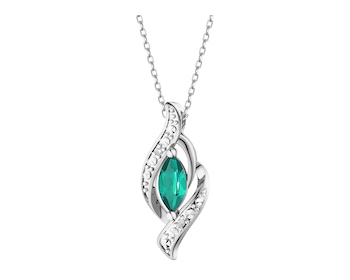 14 K Rhodium-Plated White Gold Pendant  - fineness 14 K