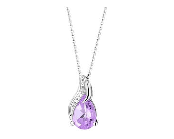 14 K Rhodium-Plated White Gold Pendant  - fineness 14 K