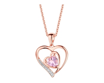 14 K Rhodium Plated Rose Gold Pendant - fineness 14 K