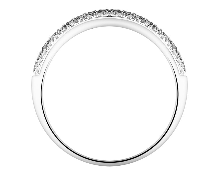 Pierścionek z białego złota z diamentami - 0,41 ct - próba 585