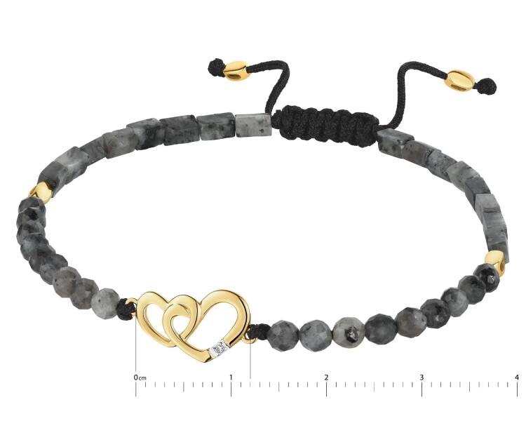 9 K Rhodium-Plated Yellow Gold Bracelet - fineness 14 K