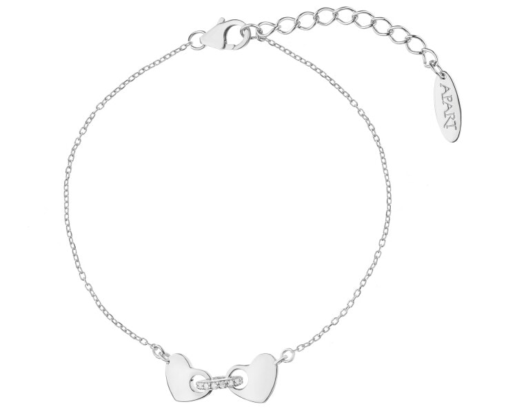 Rhodium Plated Silver Bracelet with Cubic Zirconia