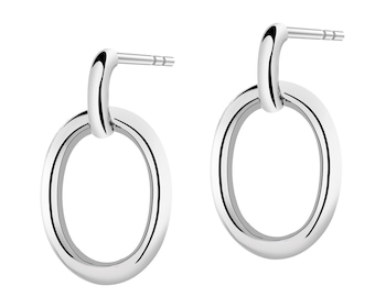 Rhodium Plated Silver Dangling Earring 