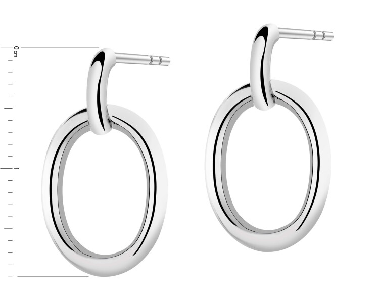 Rhodium Plated Silver Dangling Earring