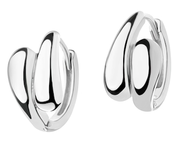 Rhodium Plated Silver Earrings 