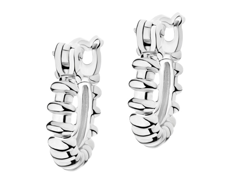 Rhodium Plated Silver Earrings 