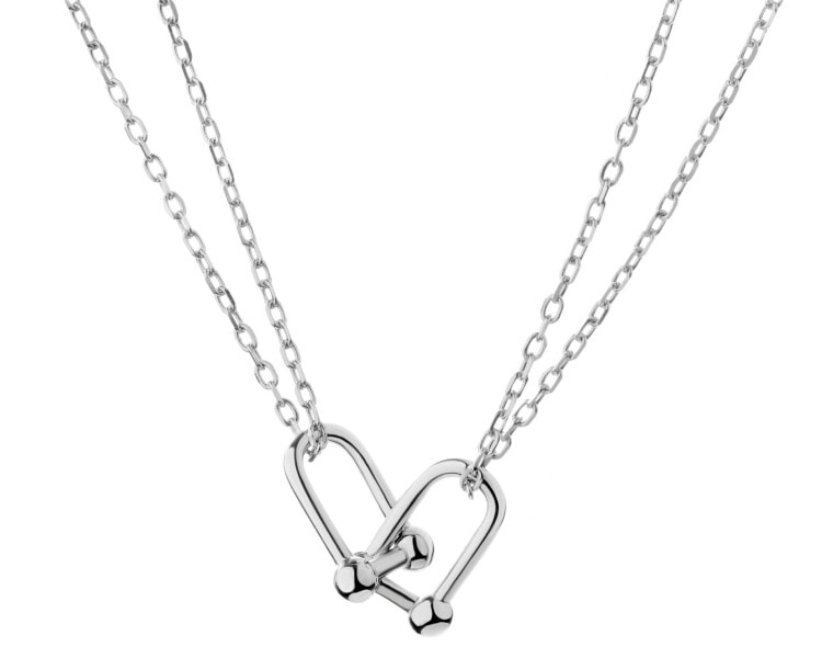 Rhodium Plated Silver Necklace 