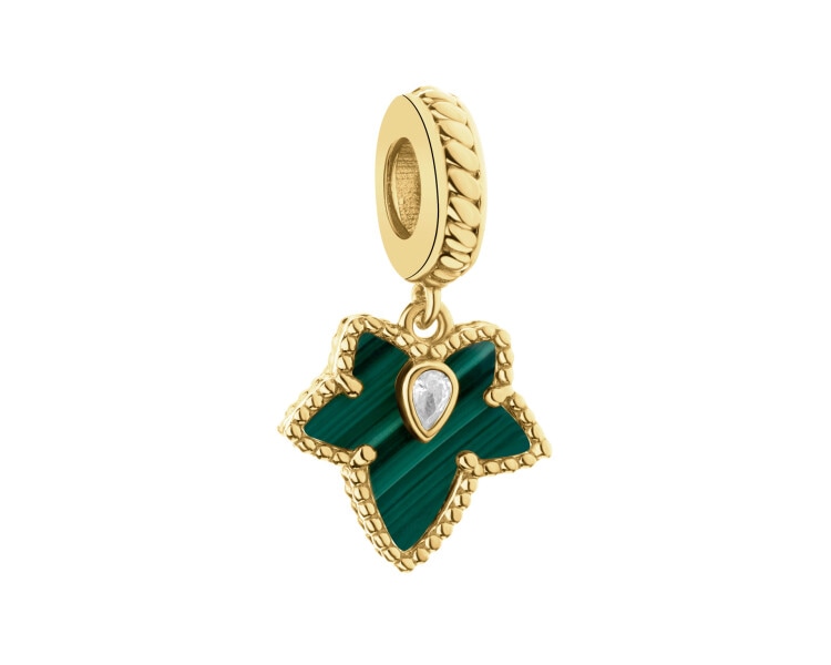 Gold-Plated Silver Pendant with Cubic Zirconia