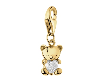 Gold-Plated Silver Pendant with Cubic Zirconia