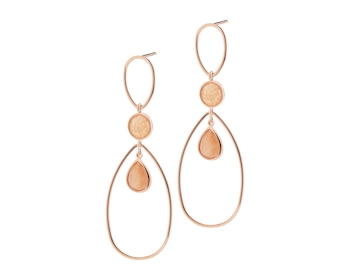 Gold-Plated Brass, Gold-Plated Silver Dangling Earring with Calcite