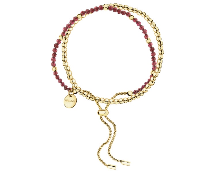 Gold-Plated Brass Bracelet with Garnet