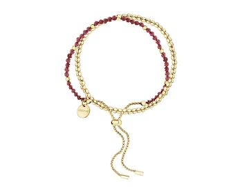 Gold-Plated Brass Bracelet with Garnet