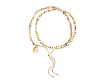 Gold-Plated Brass Bracelet with Moonstone