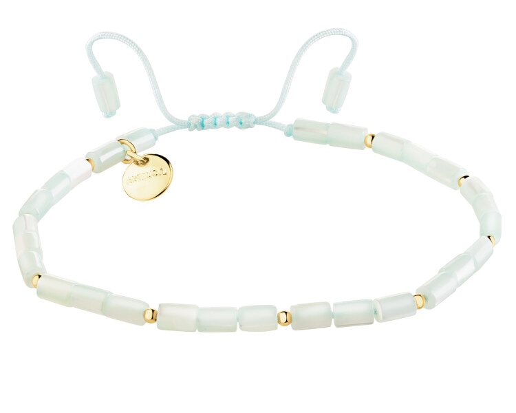 Gold-Plated Brass Bracelet with Mother Of Pearl