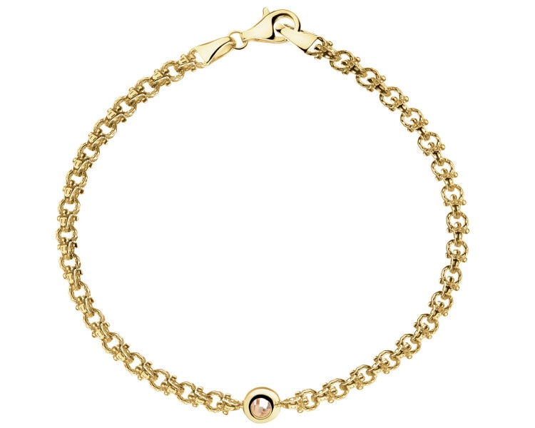 14 K Yellow Gold Bracelet with Cubic Zirconia