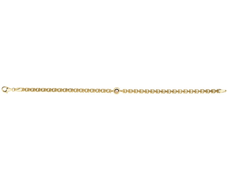 14 K Yellow Gold Bracelet with Cubic Zirconia