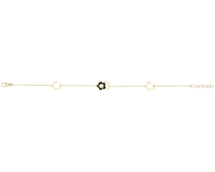 8 K Yellow Gold Bracelet with Onyx