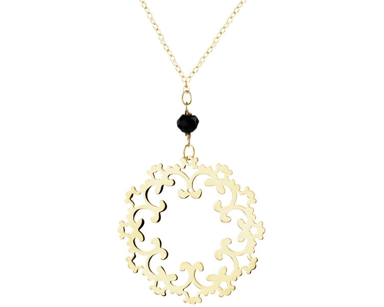 9 K Yellow Gold Necklace with Cubic Zirconia