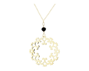 9 K Yellow Gold Necklace with Cubic Zirconia