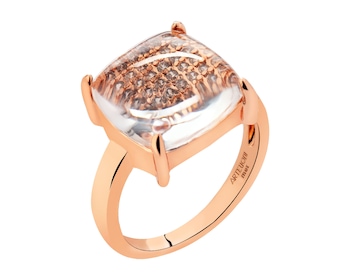 Gold-Plated Brass Ring with Cubic Zirconia