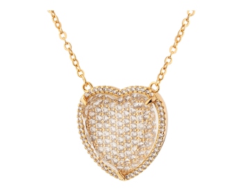 Gold-Plated Brass Necklace with Cubic Zirconia