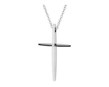 Stainless Steel Necklace with Cubic Zirconia